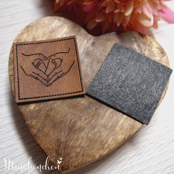 Kunstleder Label Eigenproduktion Hand und Fuß