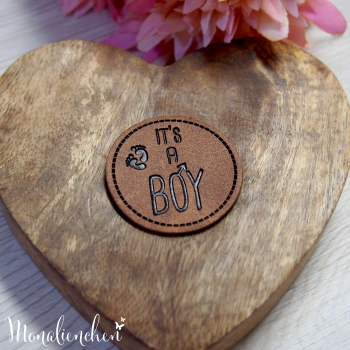 Kunstleder Label Eigenproduktion ''It's a Boy''