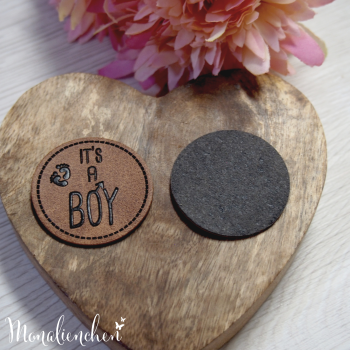 Kunstleder Label Eigenproduktion ''It's a Boy''
