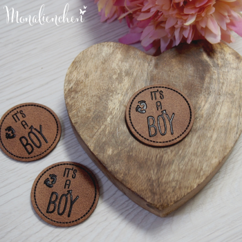 Kunstleder Label Eigenproduktion ''It's a Boy''