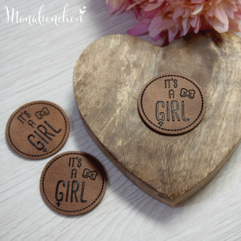 Kunstleder Label Eigenproduktion ''It's a Girl''