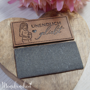 Kunstleder Label Eigenproduktion Unendlich geliebt mit Mutter