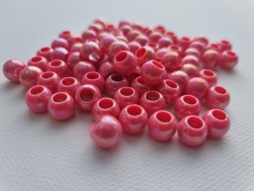 Großloch - Glanzperlen- 8 mm Pink