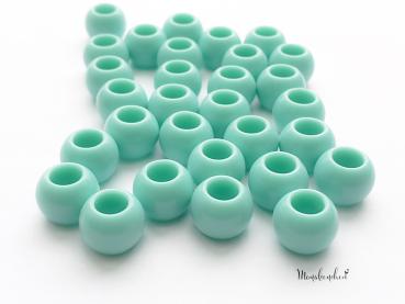 Hellmint Pastell- Perlen - Großloch - 8mm