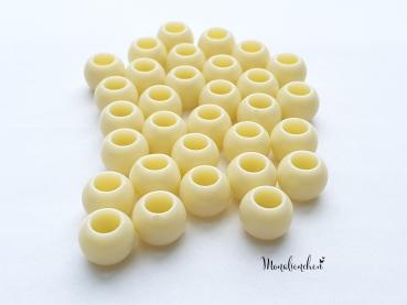 Sonnengelb Pastell- Perlen - Großloch - 8mm