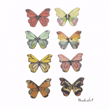 5 Bunte gemischte Schmetterlingsknöpfe Knöpfe