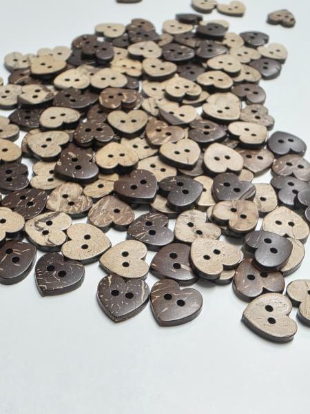 Kokosknöpfe Herz 15 mm