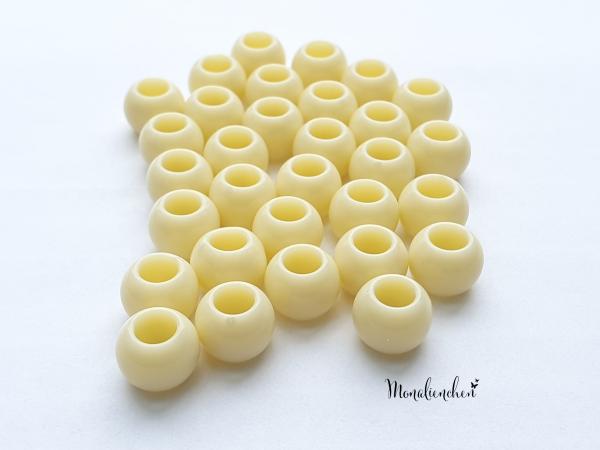 Sonnengelb Pastell- Perlen - Großloch - 8mm