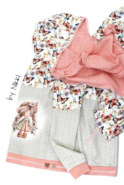 Spring Boho Girls Leinen Rose Reststück 0,80 M