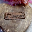 Kunstleder Label Eigenproduktion "kleine Schwester"