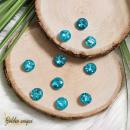 Glitzer - Kristallknöpfe - Blau - Rund -13 mm