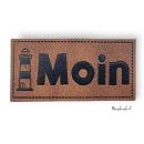 Kunstleder Label Eigenproduktion Moin Leuchtturm