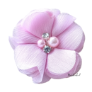 Tüll Blume - Blüte mit Perlen "Hellrosa"' 5 cm