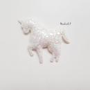 Einhorn Applikation / Aufnäher Glitzer Glitter Weiss